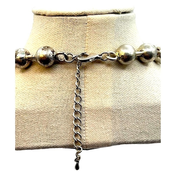 Vintage Handcrafted Silver Necklace With Smoky Faceted Glass Pendant - Picture 7 of 7